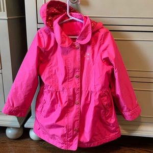 Girls hooded London fog rain coat